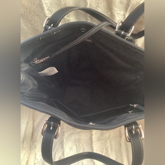 Talbots Black Leather Accent Tote - Picture 3 of 4